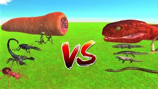 New battle Giant Worm vs Titanoboa | Animal Revolt Battle Simulator