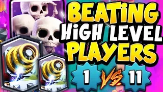 HOW TO BEAT OVERLEVELED LADDER PLAYERS in CLASH ROYALE!