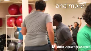 Working out at the Duke Diet and Fitness Center