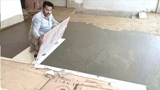 how to lay ceramic tiles over concrete floor. part 2.