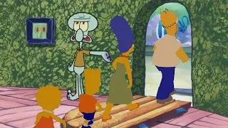 Squidward kicks The Simpsons out of his house