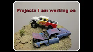 Working on Hot Wheels Junkyard Car, A Few New 1:64 Cars,  Plus Diorama Base for Turning Display 1/64