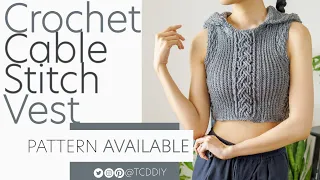 Crochet Cable Stitch Vest | Pattern & Tutorial DIY