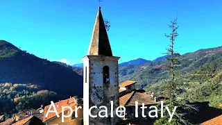Most Epic Medieval Towns of Italy - Apricale Fly Nature 4K Relaxing Music Alps Italian Riviera