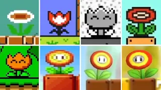 Fire Flower in All 2D Super Mario Gamestyles