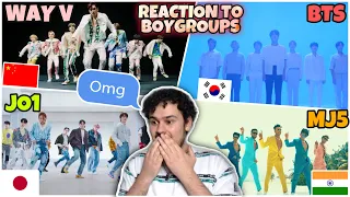 Reaction to BOYGROUPS: JO1 "Born To Be Wild" & MJ5 "BAWAAL" & BTS "Film out" & WayV "Kick Back"