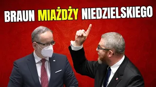 Grzegorz Braun nokautuje Niedzielkiego w Sejmie