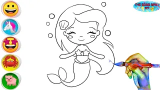 Mermaid Drawing simple and easy | How to draw mermaid step by step