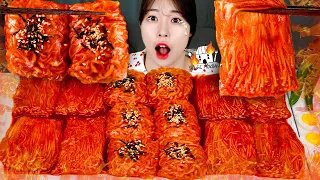 ASMR MUKBANG| 직접 만든 불닭쌈 불닭볶음면 불닭 버섯 먹방 & 레시피 FRIED MUSHROOM AND FIRE NOODLES EATING