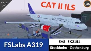 [P3D v5] FSLabs A319 SAS | Stockholm to Gothenburg | Full Flight | CAT II ILS