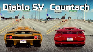NFS Heat: Lamborghini Diablo SV vs Lamborghini Countach - Drag Race