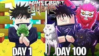 I Survived 100 Days as MEGUMI in Jujutsu Kaisen Minecraft!