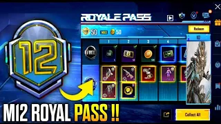 FINALLY 😍 MONTH 12 ROYAL PASS 1 TO 50 REWARDS | M12 ROYAL PASS 1 TO 50 RANKWISE, M12 RP FULL REWARDS