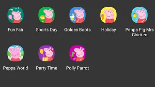 Peppa Pig][Fun Fair,Golden Boots,Happy Mrs Chicken,Sports Day,Polly Parrot,Party Time,World,Holiday