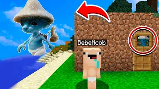 BEBÉ NOOB vs SMURF CAT en Minecraft 😱🥤 GATO PITUFO TROLL + ROLEPLAY