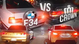 САМЫЙ БЫСТРЫЙ БМВ Е34 ПРОТИВ ЛЕГЕНДАРНОГО CROWN ATHLETE  ||  Skyline R34 340hp VS BMW E60 500hp