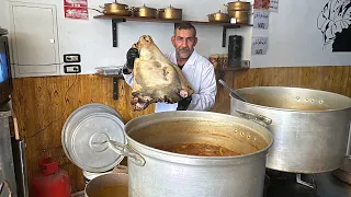 Traditional Tunisian food with cow's headالاكلات التونسية الاصيلة  براس ثور : عند سلمان - سوسة