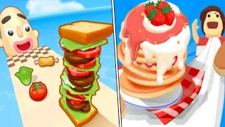 Satisfying Mobile Gameplay - Sandwich Runner, Ball Run 2048, Pancake Run, Spiral Roll, Juice Run ...