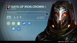 Destiny Full Days of Iron Armor Set (Hunter) | Rise of Iron