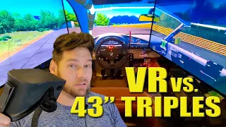 Virtual Reality vs 43" Triple Screens for Sim Racing on a Budget
