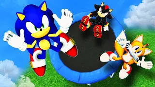 Sonic, Tails & Shadow Sonic Trampoline Fails Epic Ragdoll Ep. 2 [GMOD]