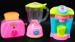 4 Minutes Satisfying with Pink Green Blue Coffee maker, Toaster, Blender Kitchen Utensils | ASMR