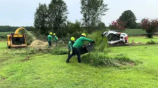 A day of Lot Clearing and Wood Chipping