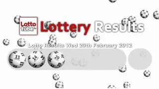 National Lottery Results for Wednesday 29th February 2012