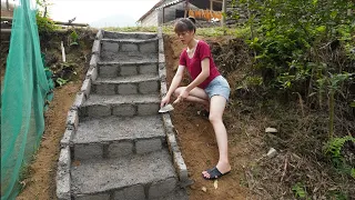How To Build a Ladder From The Stream To The House - Construct a Road - Farm Life, Free Bushcraft