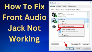 How To Fix Front Audio Jack Not Working Windows 10 || 100% Problem Solved  [5 WAYS 2023]