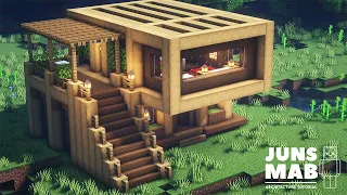 Minecraft: How to Build a Wooden House | Easy Survival House Tutorial #123