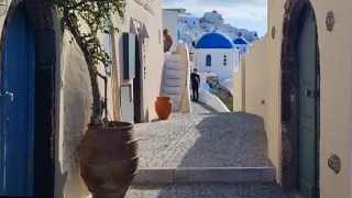Walking tour Santorini Greece | Morning time | 4K 60 fps HDR