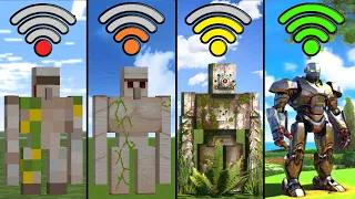 iron golem physics with different Wi-Fi in Minecraft