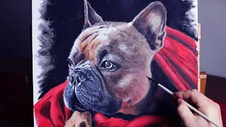 HOW I PAINT A DOG|#redroverartchallenge| satisfying acrylic  painting Demonstration by Costel Andone