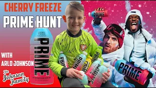 Cherry FREEZE PRIME hunt with dad! Watch and see where to find prime hydration UK Arlo Johnson KSI