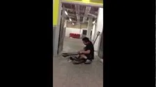 speeding down westfield stratford on a 2.5 tonne hand pallet truck