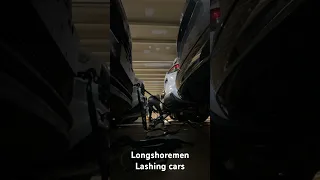 Longshoremen lashing cars putting in work.. #port#lashing#longshoreman#cars#baltimore#333#straps#