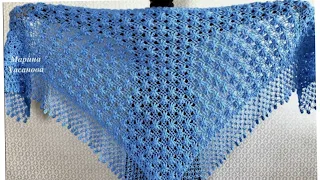 شال كروشيه مثلث غرزة مجسمة/crochet shawl