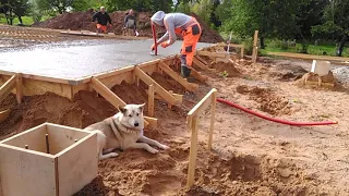 Plātņveida pamatu izbūve un pamatu betonēšana darbi