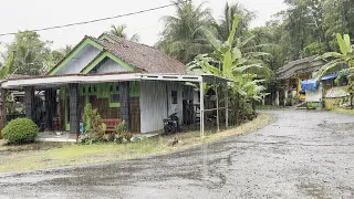 [4K] Rainy Day Walk Through A Beautiful Village | Rain Village of Indonesian Life