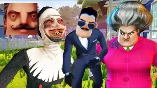 Hello Neighbor - My New Neighbor Scary Teacher 3D Evil Nun Men in Black History Gameplay Walkthrough