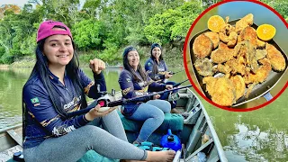 Pescaria com minhas Amigas e um Frito DELICIOSO de CACHARA no Rio Fresco PA