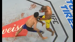 Edson Barboza FLYING KNEE KO'ed B. Dariush - UFC Fight Night: Barboza vs. Chikadze | SlowMo BirdView