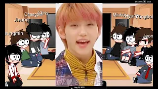 Past stray kids members react to future 1/4 (hyunjin and felix)