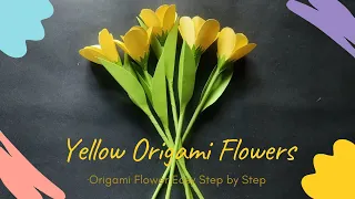 Yellow Origami Flowers | Origami Flower Easy Step by Step