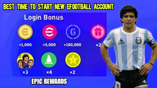 BEST TIME TO START NEW EFOOTBALL ACCOUNT | EPIC REWARDS | EFOOTBALL MOBILE 23