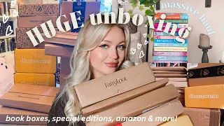 HUGE book unboxing haul!!☁️fairyloot, waterstones, amazon, special editions, bookish merch & more!AD