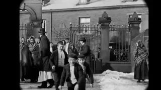 January 1902   Visual tour of a snowy, cold Halifax, England with sound (Stabilized)