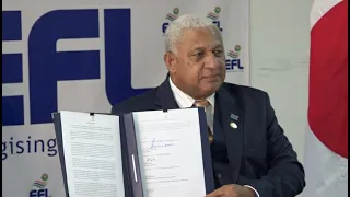 Fijian Prime Minister officiates at the Divestment of shares in Energy Fiji Limited MOU signing