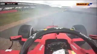 GP Inglaterra F1 2019 Verstappen x Vettel Acidente ONBOARD